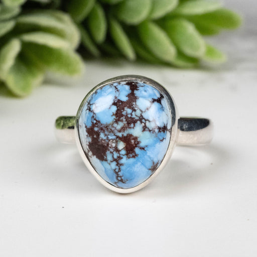 Golden Hill Turquoise Ring 11x10mm Size 5 - InnerVision Crystals