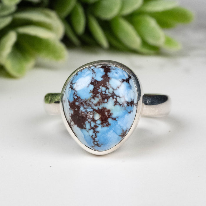 Golden Hill Turquoise Ring 11x10mm Size 5 - InnerVision Crystals