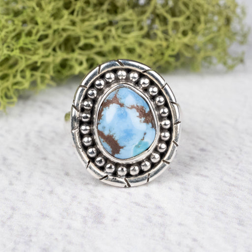 Golden Hill Turquoise Ring 11x7mm Size 5 .925 Silver - InnerVision Crystals