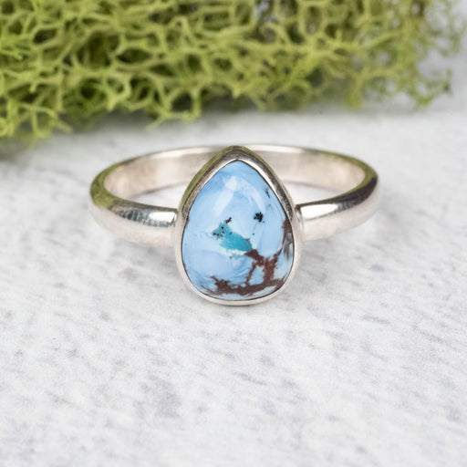 Golden Hill Turquoise Ring 11x9mm Size 10 .925 Silver - InnerVision Crystals