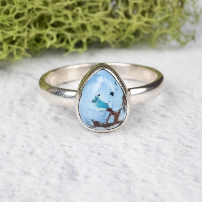 Golden Hill Turquoise Ring 11x9mm Size 10 .925 Silver - InnerVision Crystals