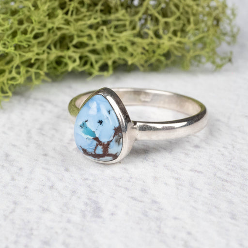 Golden Hill Turquoise Ring 11x9mm Size 10 .925 Silver - InnerVision Crystals