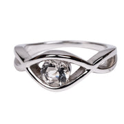 Herkimer Diamond Quartz Gemstone Eye Ring .925 Silver - InnerVision Crystals