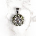Herkimer Diamond Quartz + Moldavite Mandala Pendant .925 Silver - InnerVision Crystals