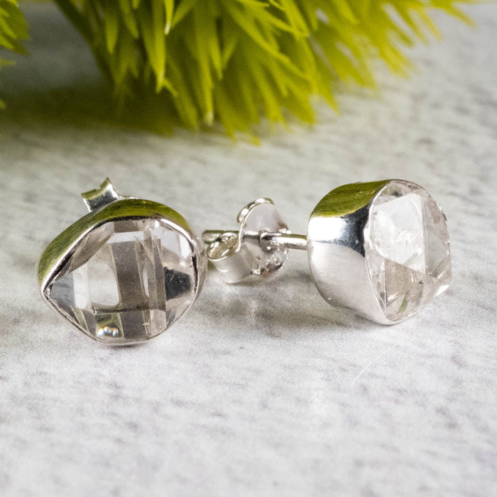 Herkimer Diamond Quartz Stud Earrings .925 - InnerVision Crystals