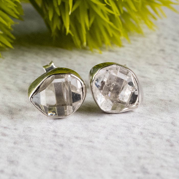 Herkimer Diamond Quartz Stud Earrings .925 - InnerVision Crystals