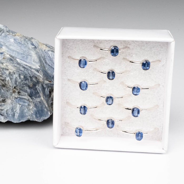 Kyanite 5x4mm Ring .925 Silver - InnerVision Crystals