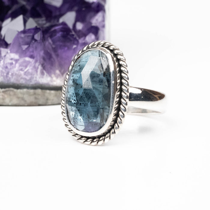 Kyanite Ring 16x10mm Size 8 .925 Silver - InnerVision Crystals