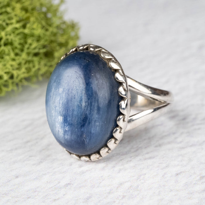 Kyanite Ring 16x12mm Size 7 .925 Silver - InnerVision Crystals