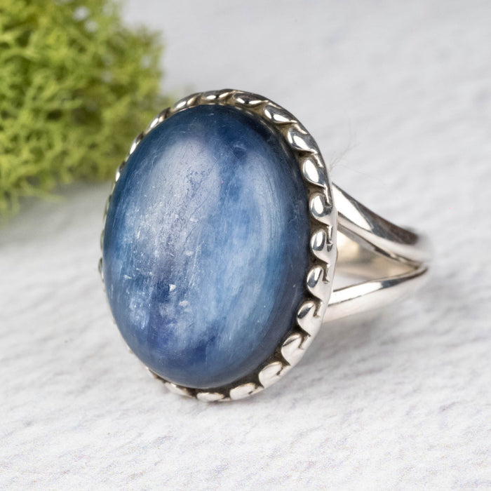 Kyanite Ring 17x13mm Size 7 .925 Silver - InnerVision Crystals