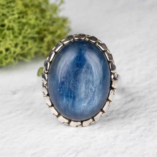 Kyanite Ring 17x13mm Size 8 .925 Silver - InnerVision Crystals