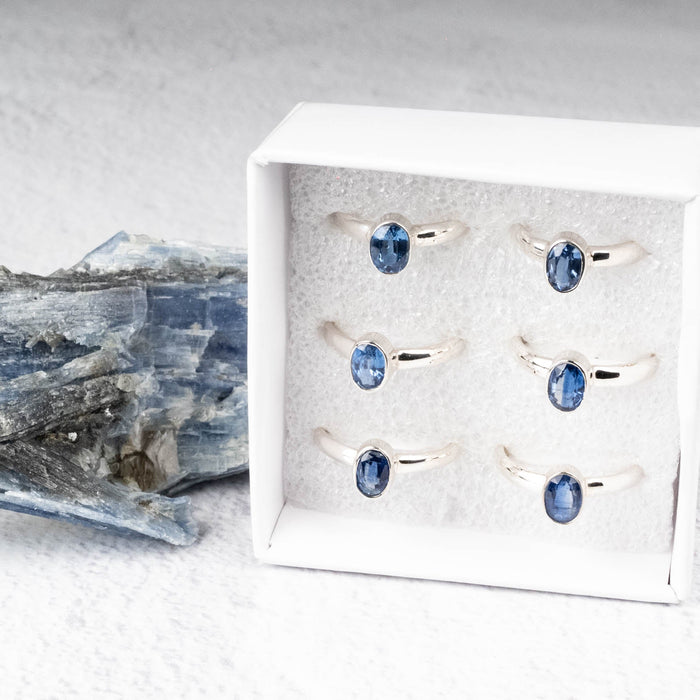 Kyanite Ring 7x5mm .925 Silver - InnerVision Crystals