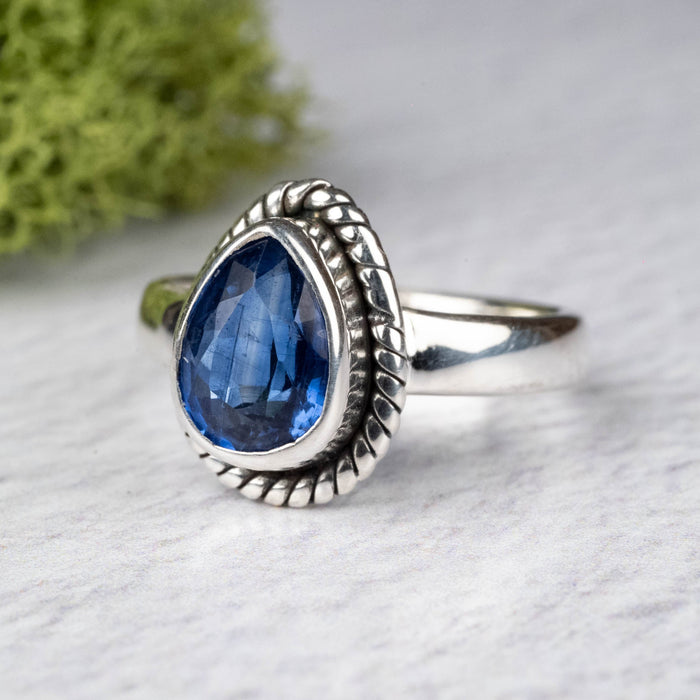 Kyanite Ring 7x6mm Size 4 .925 Silver - InnerVision Crystals
