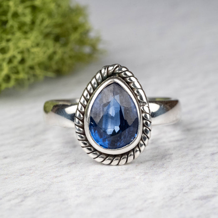 Kyanite Ring 7x6mm Size 4 .925 Silver - InnerVision Crystals