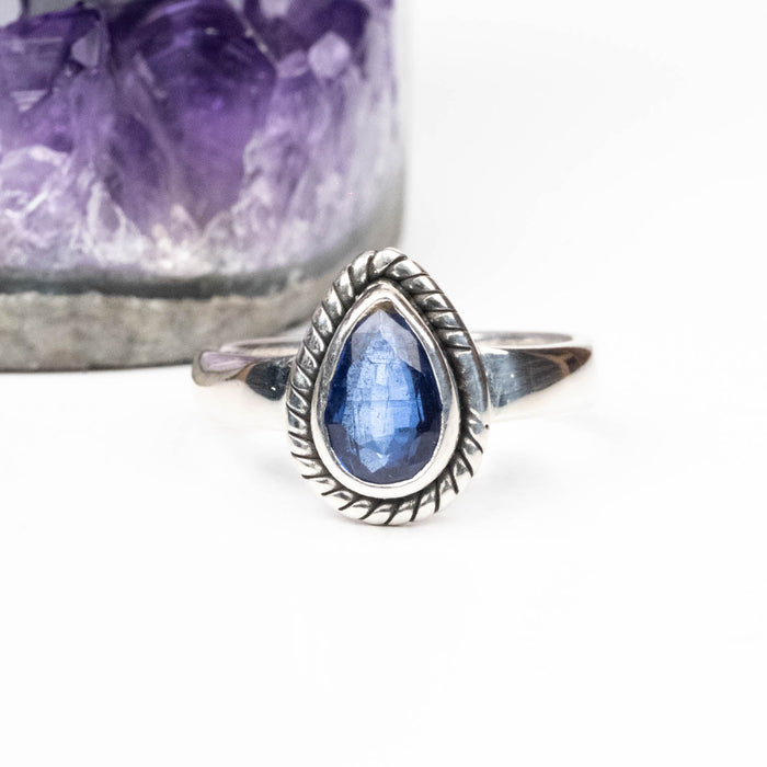 Kyanite Ring 8x5mm Size 4 .925 Silver - InnerVision Crystals