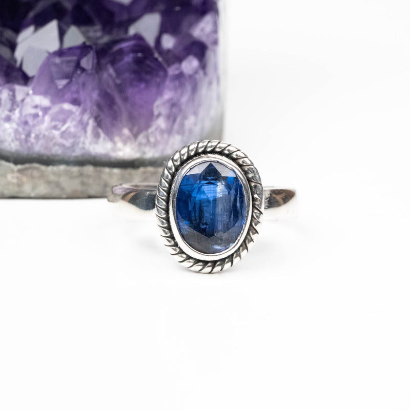 Kyanite Ring 9x6mm Size 6` .925 Silver - InnerVision Crystals