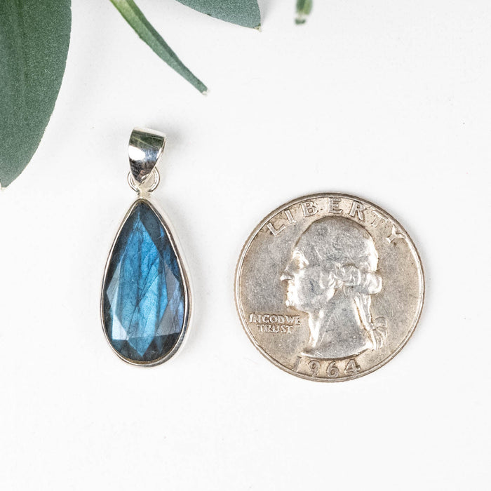 Labradorite Pendant 4.29 g 31x12mm .925 Silver - InnerVision Crystals