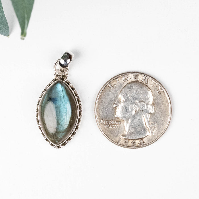 Labradorite Pendant 4.69 g 32x14mm .925 Silver - InnerVision Crystals