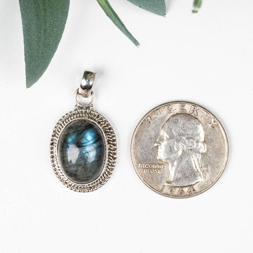 Labradorite Pendant 5.05 g 31x16mm .925 Silver - InnerVision Crystals