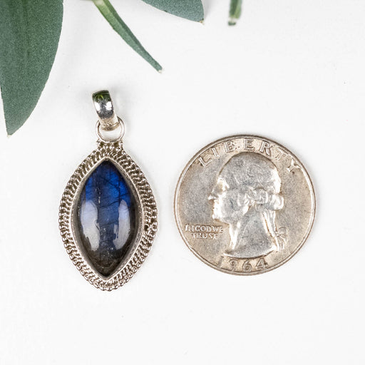 Labradorite Pendant 5.51 g 35x17mm .925 Silver - InnerVision Crystals