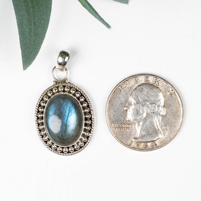 Labradorite Pendant 5.71 g 33x18mm .925 Silver - InnerVision Crystals