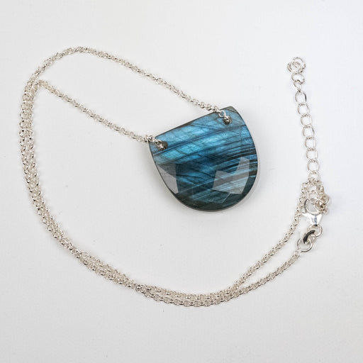 Labradorite Pendant w/ Chain 11.03 g 25x24mm - InnerVision Crystals