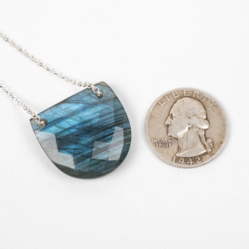 Labradorite Pendant w/ Chain 11.03 g 25x24mm - InnerVision Crystals