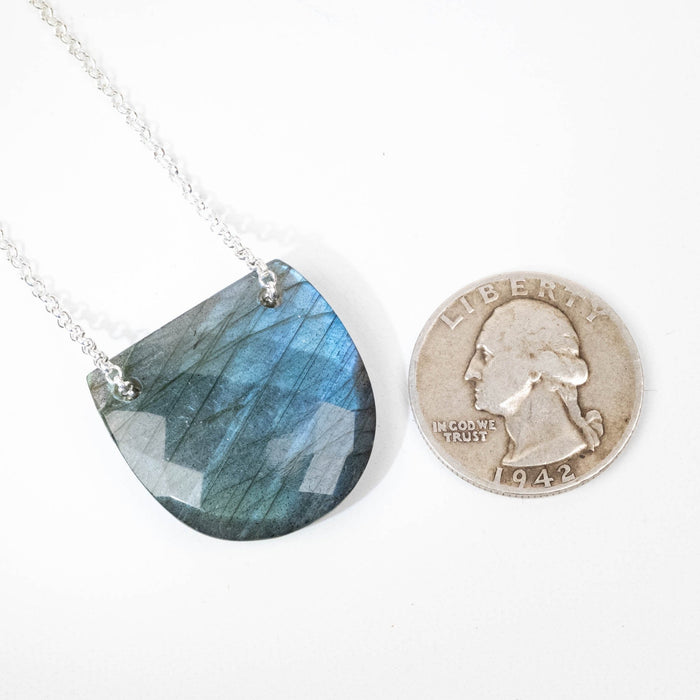 Labradorite Pendant w/ Chain 11.12 g 25x25mm - InnerVision Crystals