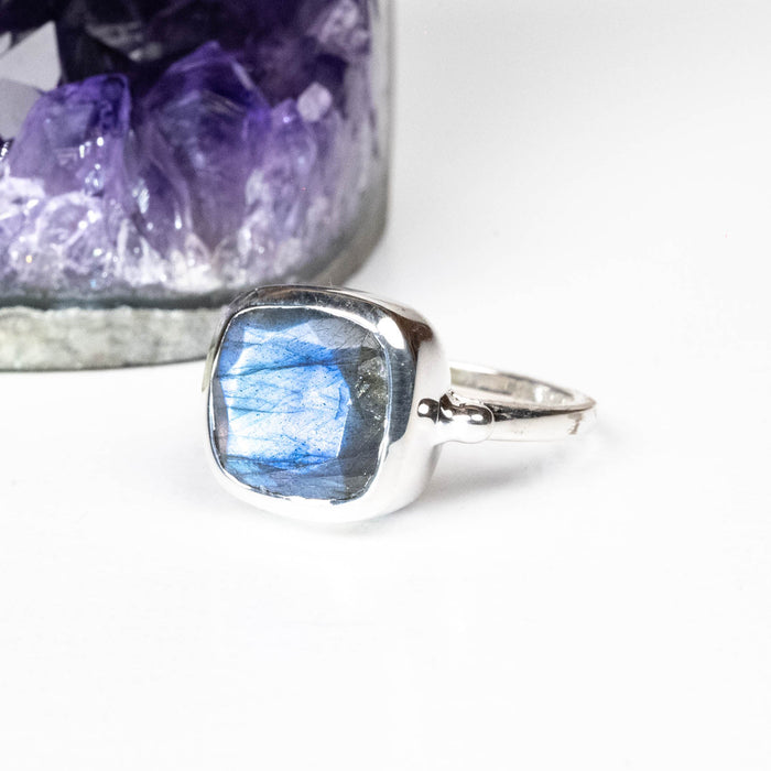 Labradorite Ring 10mm Size 5 - InnerVision Crystals