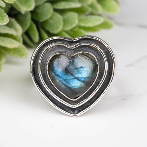 Labradorite Ring 10mm Size 6 - InnerVision Crystals