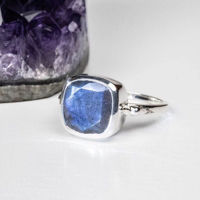 Labradorite Ring 10mm Size 7 - InnerVision Crystals