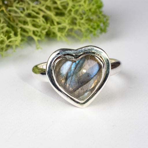 Labradorite Ring 10mm Size 7 .925 Silver - InnerVision Crystals