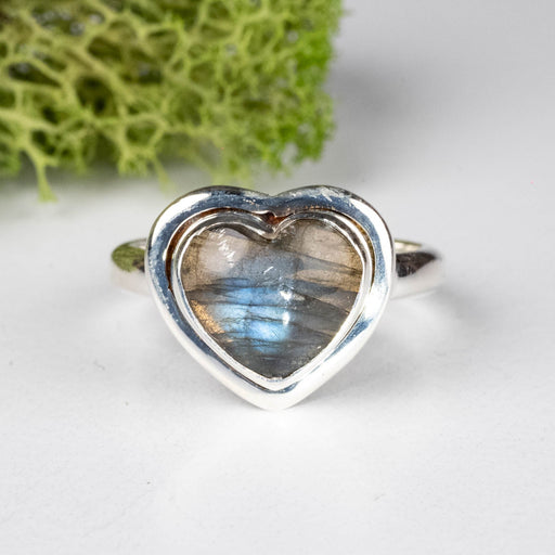 Labradorite Ring 10mm Size 7 .925 Silver - InnerVision Crystals