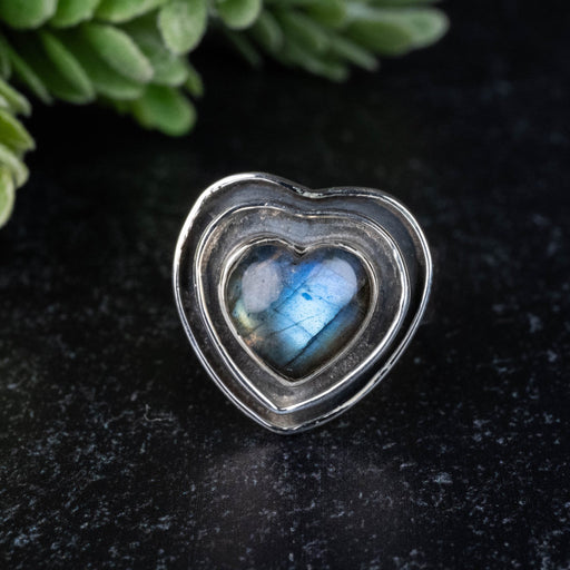 Labradorite Ring 10mm Size 8 - InnerVision Crystals