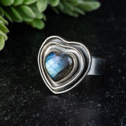 Labradorite Ring 10mm Size 8 - InnerVision Crystals