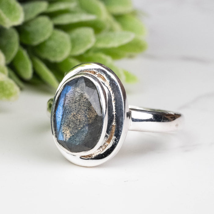 Labradorite Ring 11x7mm Size - InnerVision Crystals