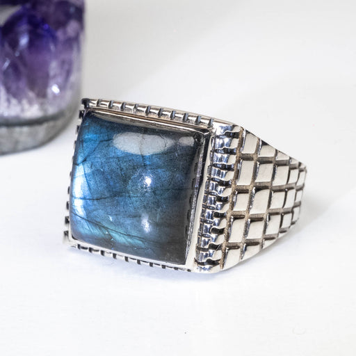 Labradorite Ring 13mm Size 11 - InnerVision Crystals