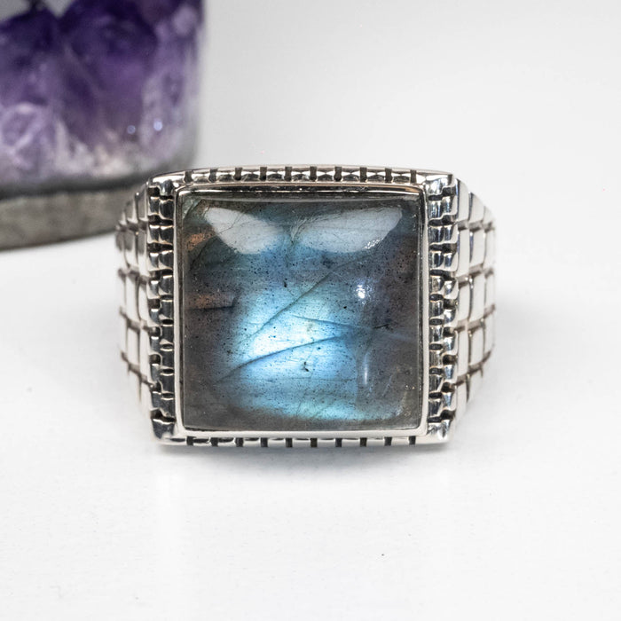 Labradorite Ring 13mm Size 13 - InnerVision Crystals