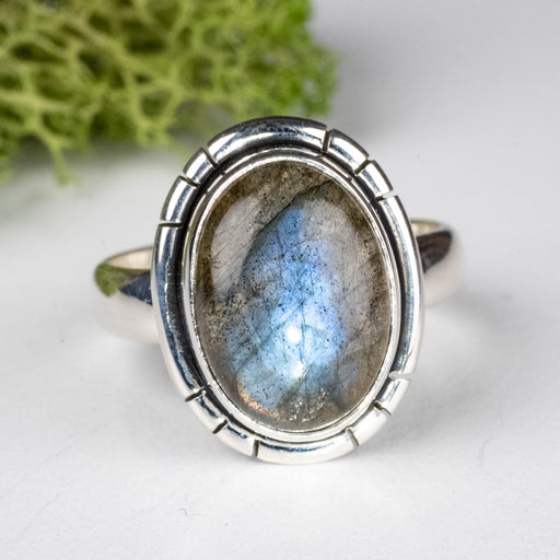 Labradorite Ring 15x11mm Size 8 .925 Silver - InnerVision Crystals