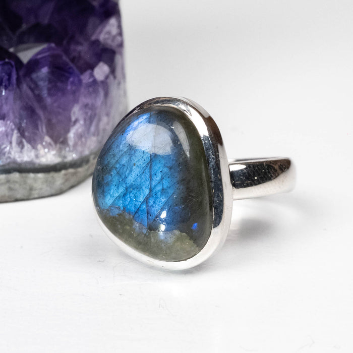 Labradorite Ring 15x12mm Size 9 - InnerVision Crystals