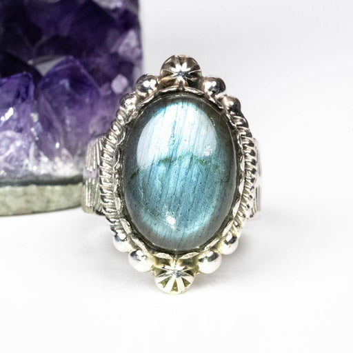 Labradorite Ring 17x12mm Size 7 - InnerVision Crystals
