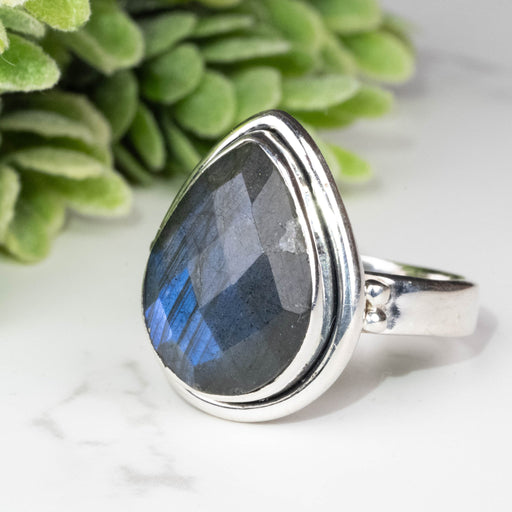 Labradorite Ring 17x13mm Size 10 - InnerVision Crystals