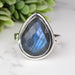 Labradorite Ring 17x13mm Size 10 - InnerVision Crystals