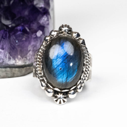 Labradorite Ring 17x13mm Size 6 - InnerVision Crystals