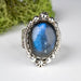 Labradorite Ring 17x13mm Size 6 .925 Silver - InnerVision Crystals
