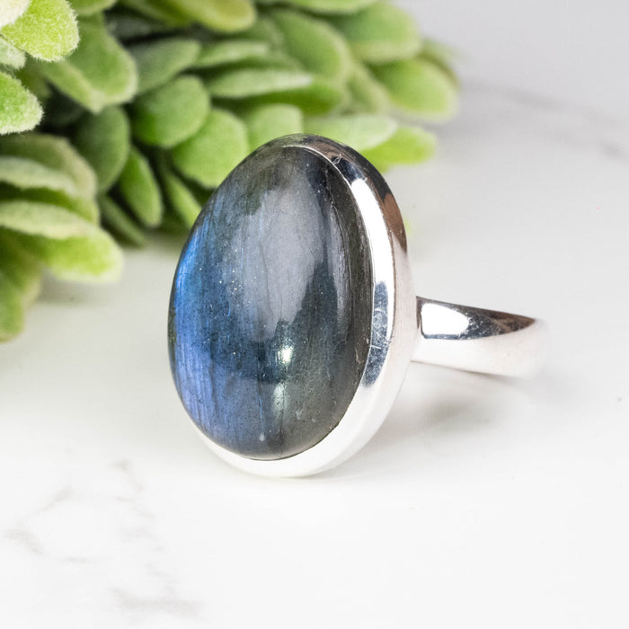 Labradorite Ring 18x13mm Size 9 - InnerVision Crystals