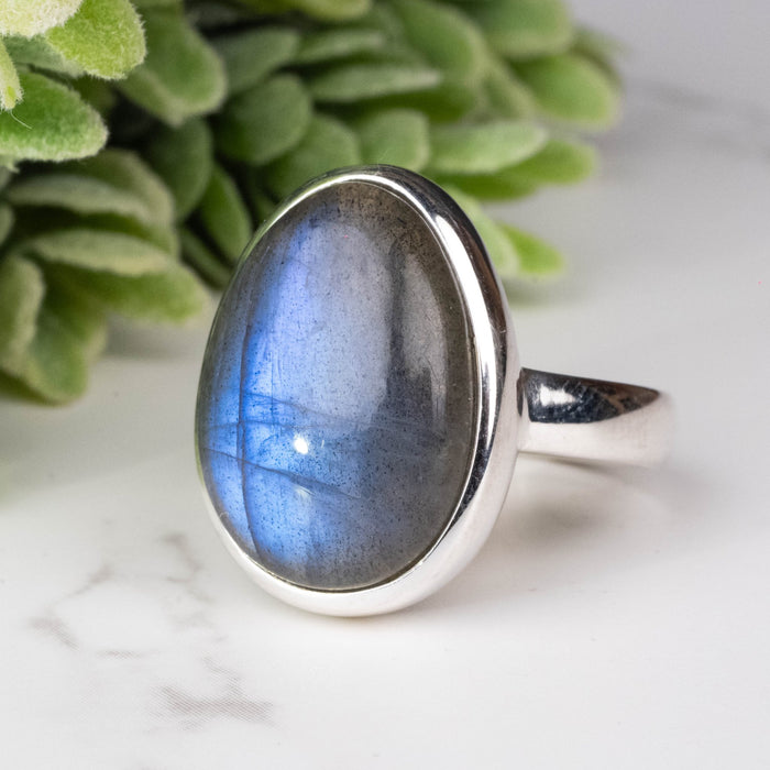 Labradorite Ring 18x14mm Size 9 - InnerVision Crystals