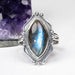 Labradorite Ring 18x9mm Size 10 - InnerVision Crystals