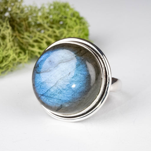 Labradorite Ring 20mm Size 11 .925 Silver - InnerVision Crystals