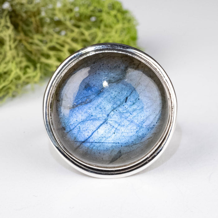 Labradorite Ring 20mm Size 11 .925 Silver - InnerVision Crystals